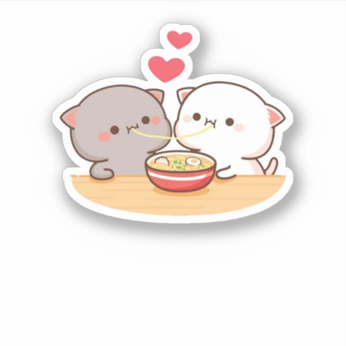 Cute Mochi Peach Cat Sticker