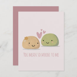 Cute Mochi Valentine's Day Note Card
