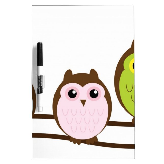 Cute Mod Chic Classy Destiny Owl Dry-Erase Board (Front)