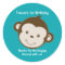 Cute Mod Monkey Custom Birthday Favor Stickers #2