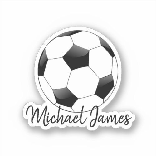 Cute Moderm Black and White Michael Football Ball Sticker