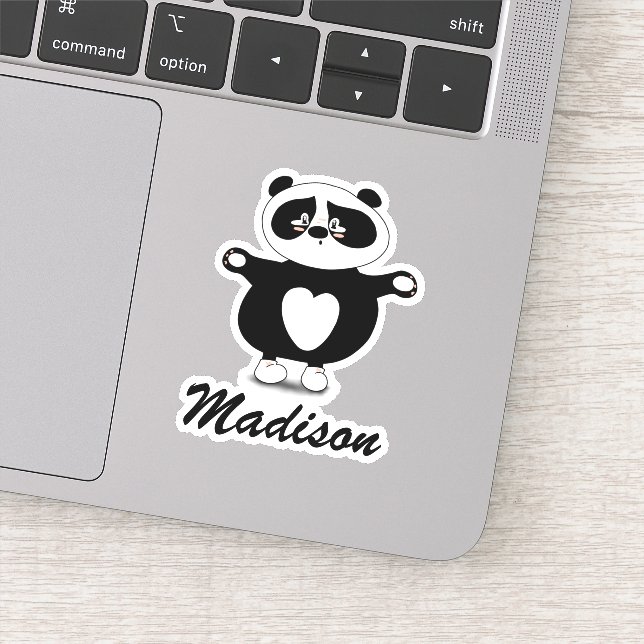 Cute Moderm Black and White Panda Sticker (Detail)