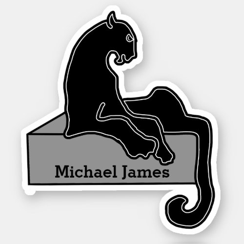 Cute Moderm Black Panther add Name Sticker