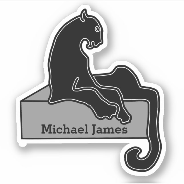 Cute Moderm Black Panther add Name Sticker (Front)