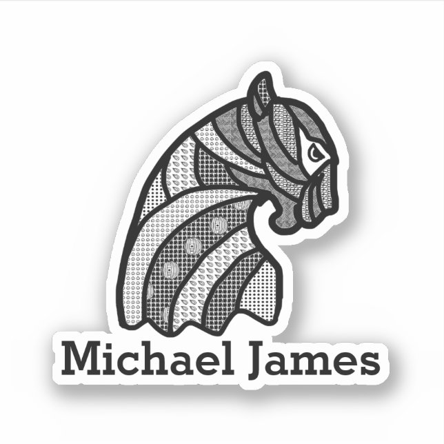 Cute Moderm Black Panther Add Name Sticker (Front)