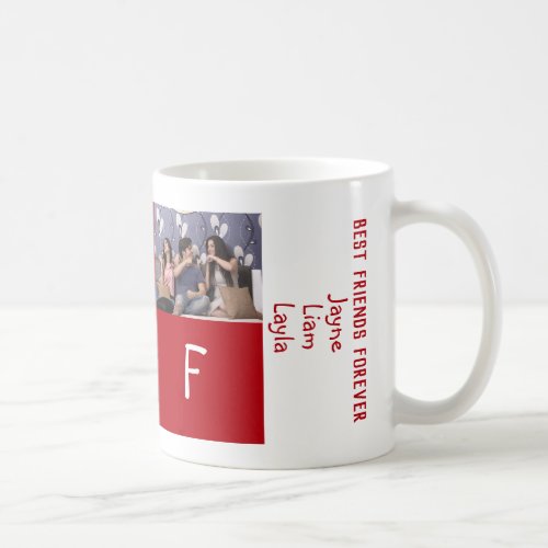 Cute Modern 3 Best Friends Forever BFF 3 Photos Coffee Mug