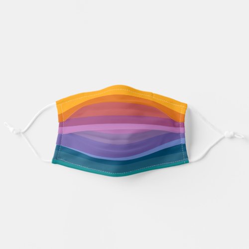 Cute Modern Abstract Vibrant Rainbow Stripes Art Adult Cloth Face Mask