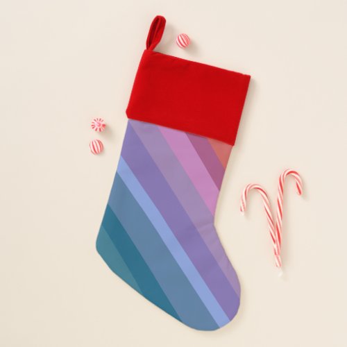Cute Modern Abstract Vibrant Rainbow Stripes Art Christmas Stocking