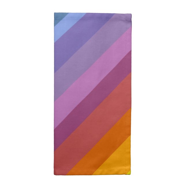 Cute Modern Abstract Vibrant Rainbow Stripes Art Cloth Napkin (Half Fold)