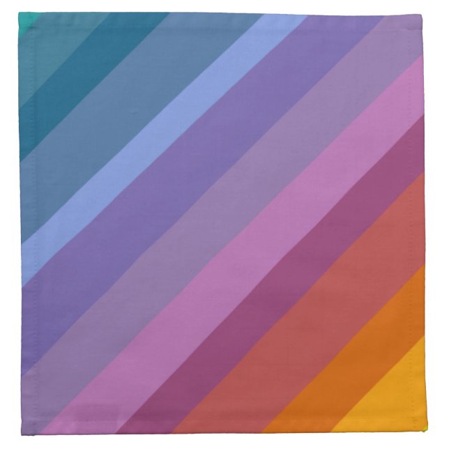 Cute Modern Abstract Vibrant Rainbow Stripes Art Cloth Napkin (Front)