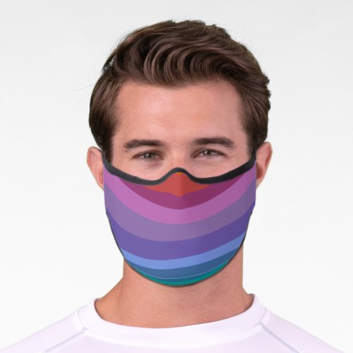 Cute Modern Abstract Vibrant Rainbow Stripes Art Premium Face Mask