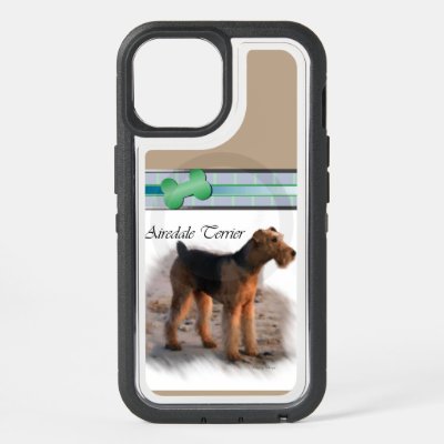Cute Modern Airedale Terrier Dog Art iPhone 15 Case