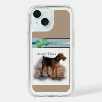 Cute Modern Airedale Terrier Dog Art iPhone 15 Case