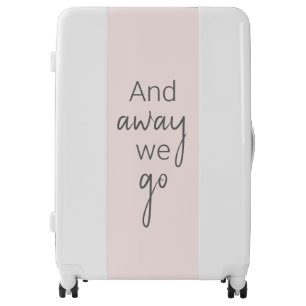 Cute Modern And Away We Go Blush Pink Modern Luggage