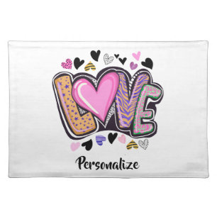 Cute Modern Artsy LOVE – Valentine’s Day Cloth Placemat