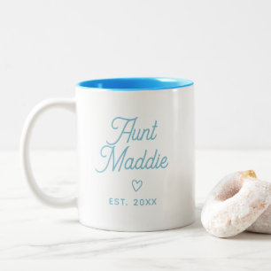 Cute Modern Baby Announcement Aunt Pregnancy  Two-Tone Coffee Mug