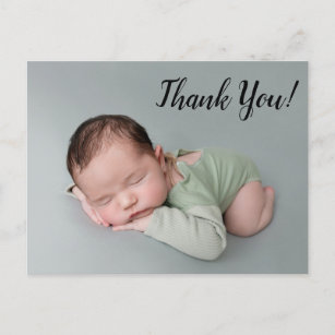 Cute Modern Baby boy Thank you  Announcement Postcard