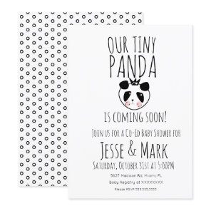 Cute Modern Baby Panda Baby Shower Invitation