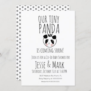 Cute Modern Baby Panda Baby Shower Invitation