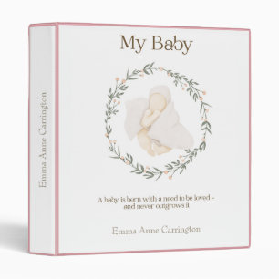 Cute Modern Baby Personalized Photo Keepsake 3 Rin 3 Ring Binder