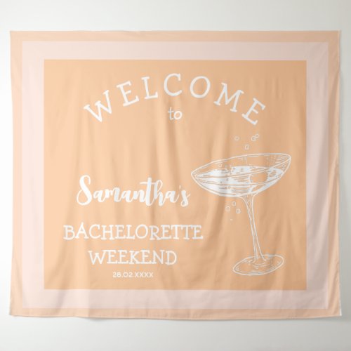 Cute Modern Bachelorette Party neutral cocktail Tapestry