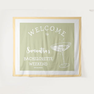 Cute Modern Bachelorette Party pastel cocktail Tapestry