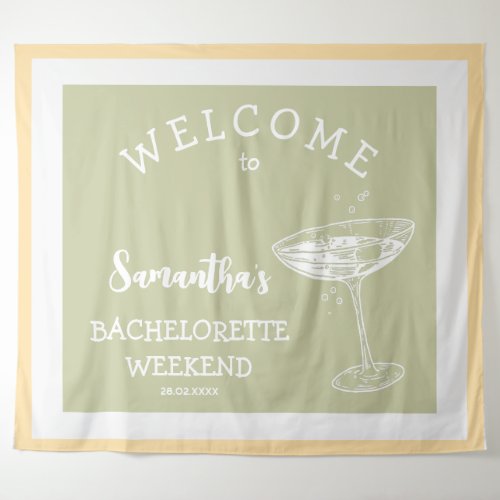 Cute Modern Bachelorette Party pastel cocktail Tapestry