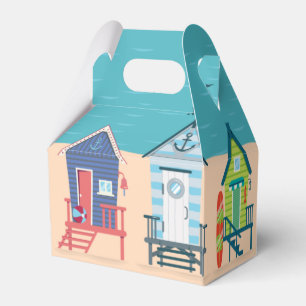 Cute Modern Beach Huts Summer Holiday Art Favor Boxes