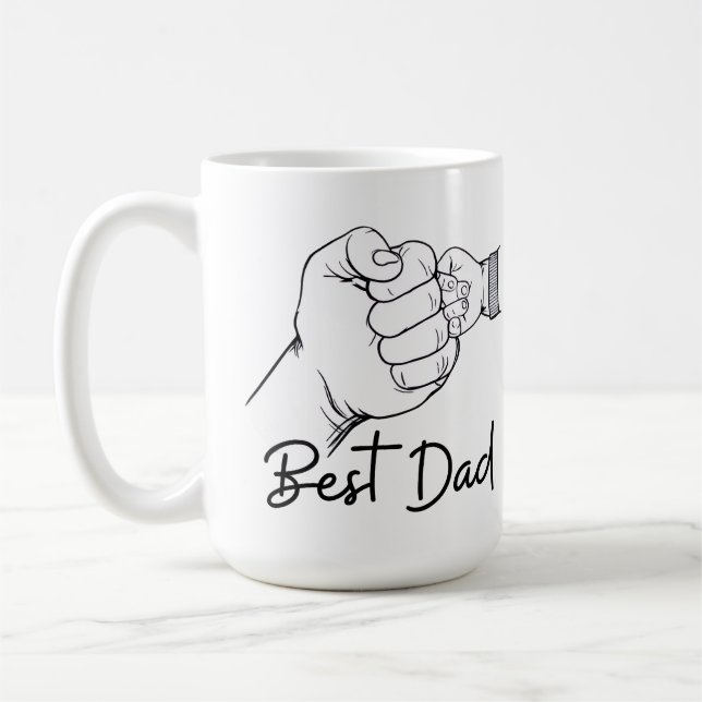Cute Modern Best Dad  Coffee Mug (Left)