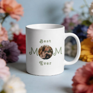 Cute Modern Best Mom Ever Custom Photo Mug
