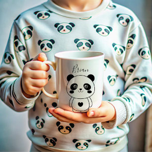Cute Modern Black and White Panda Coffee Mug