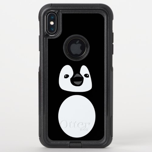 Cute Modern Black and white Penguin illustration OtterBox Commuter iPhone XS Max Case