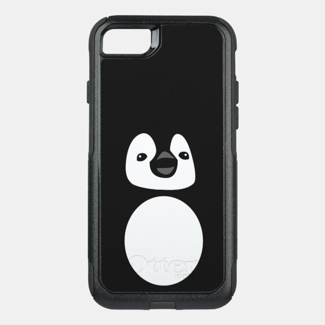 Cute Modern Black and white Penguin illustration Otterbox iPhone Case (Back)