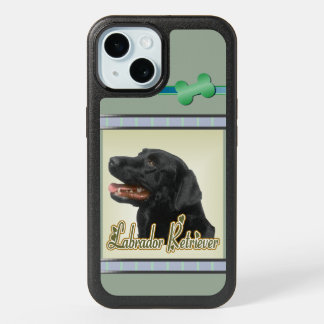 Cute Modern Black Lab Dog Art iPhone 15 Case