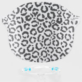 Cute Modern Black White Leopard Cheetah Safety Face Shield (Front w/Glasses)