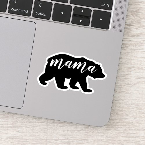 Cute Modern Black  White Mama Bear Sticker