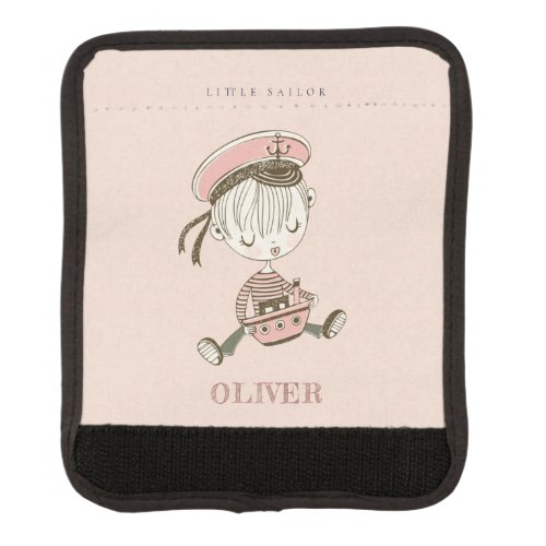 Cute Modern Blush Pink Girl Little Sailor Nautical Luggage Handle Wrap