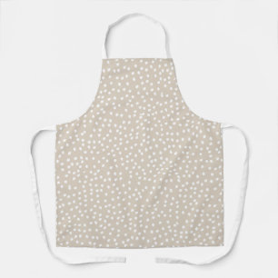 Cute Modern Boho beige Polka Dot Apron