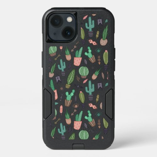 Cute Modern Boho Cactus Pattern iPhone XS Case