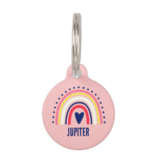 CUTE MODERN BOHO DESIGN RETRO PERSONALIZED FRAMED PET ID TAG
