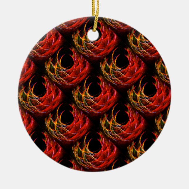 Cute Modern Boho Elegant Abstract Art Pattern #503 Ceramic Ornament (Front)