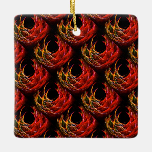 Cute Modern Boho Elegant Abstract Art Pattern #503 Ceramic Ornament (Front)