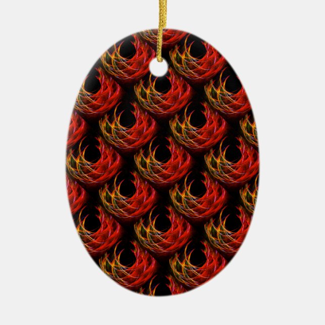 Cute Modern Boho Elegant Abstract Art Pattern #503 Ceramic Ornament (Front)