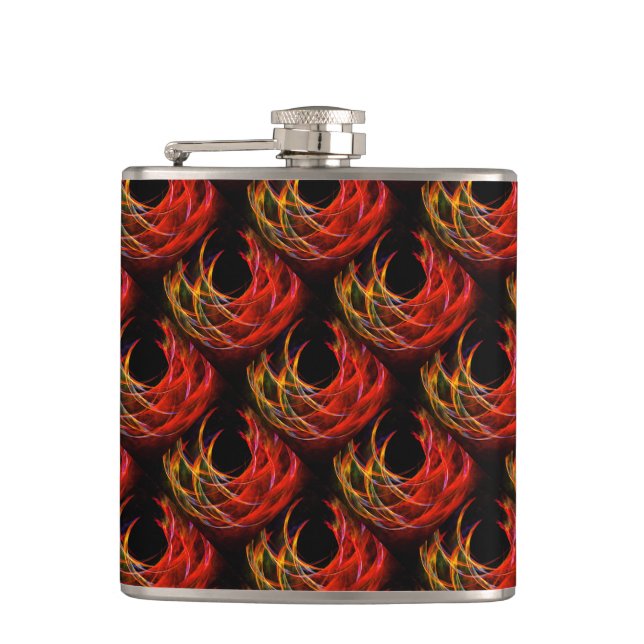 Cute Modern Boho Elegant Abstract Art Pattern #503 Flask (Front)
