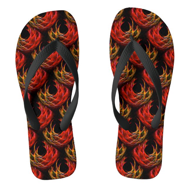 Cute Modern Boho Elegant Abstract Art Pattern #503 Flip Flops (Footbed)