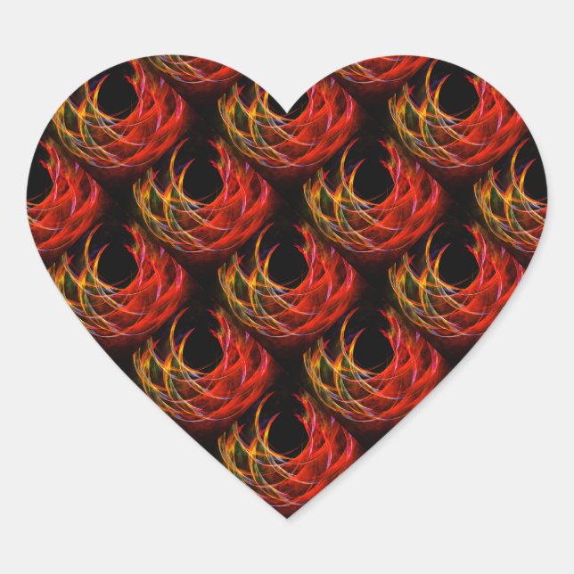 Cute Modern Boho Elegant Abstract Art Pattern #503 Heart Sticker (Front)