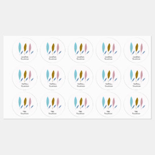 Cute modern boys' personalized leaves  labels