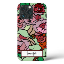 Cute Modern Bright Red Flowers Mint