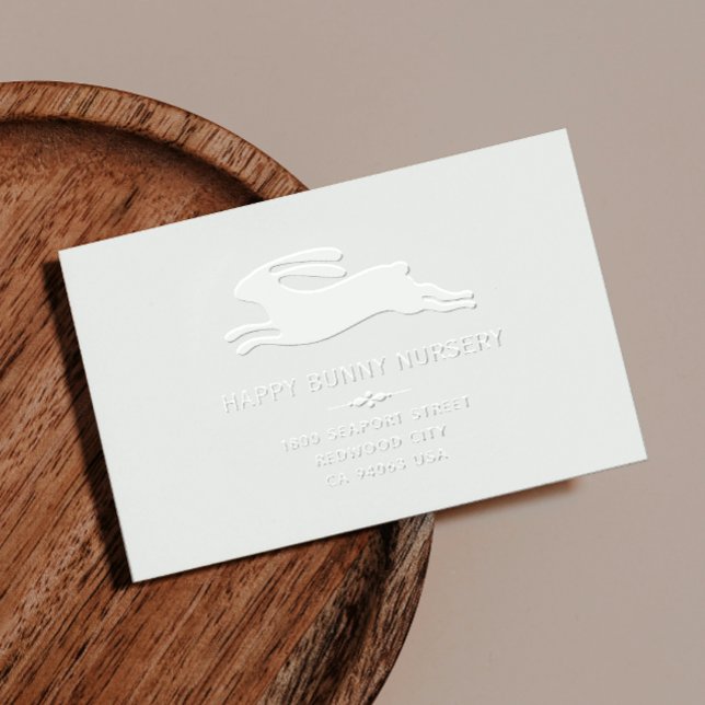 Cute Modern Bunny Name And Address Logo Typography Embosser (Creator Uploaded)