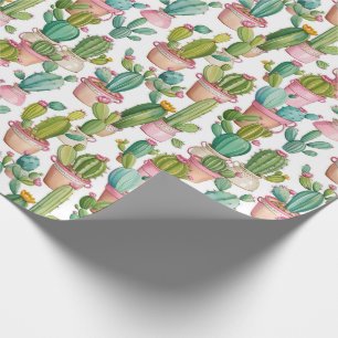 Cute Modern Cacti Patterned Wrapping Paper